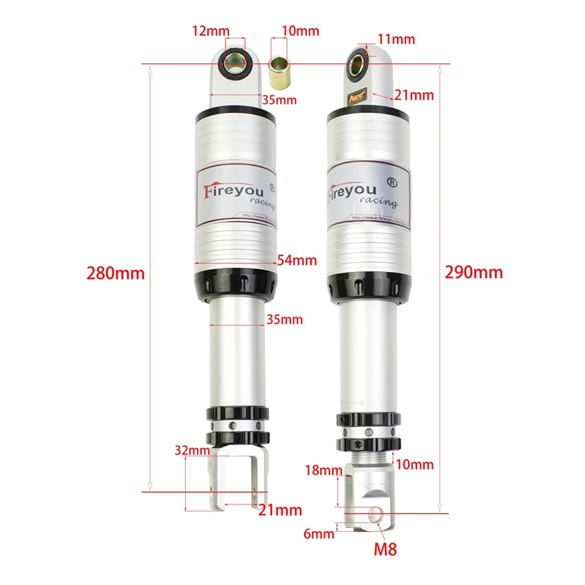 Motorcycle Rear Shocks Absorbers Rear Hydraulic Suspension 280mm 290mm 308mm 320mm Fork Damp Scooter Street Dirt Pit Bike Moto