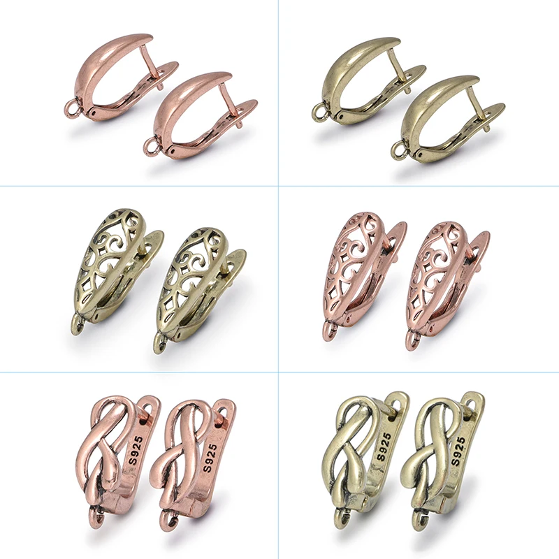 1 Piar Antique Bronze/Red Bronze Earrings Hooks Clasps for DIY Woman Handmade Jewelry Making Accessories