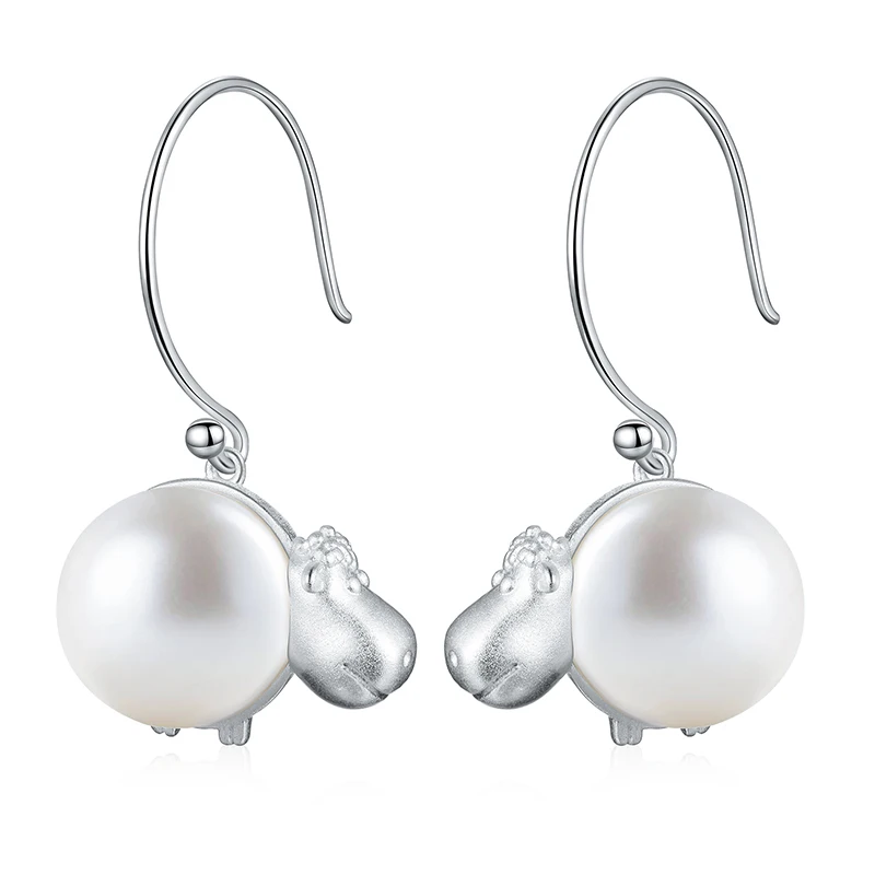 

Lotus Fun Real 925 Sterling Silver Natural Shell Original Handmade Fine Jewelry Very Cute Sheep Drop Earrings for Women Brincos