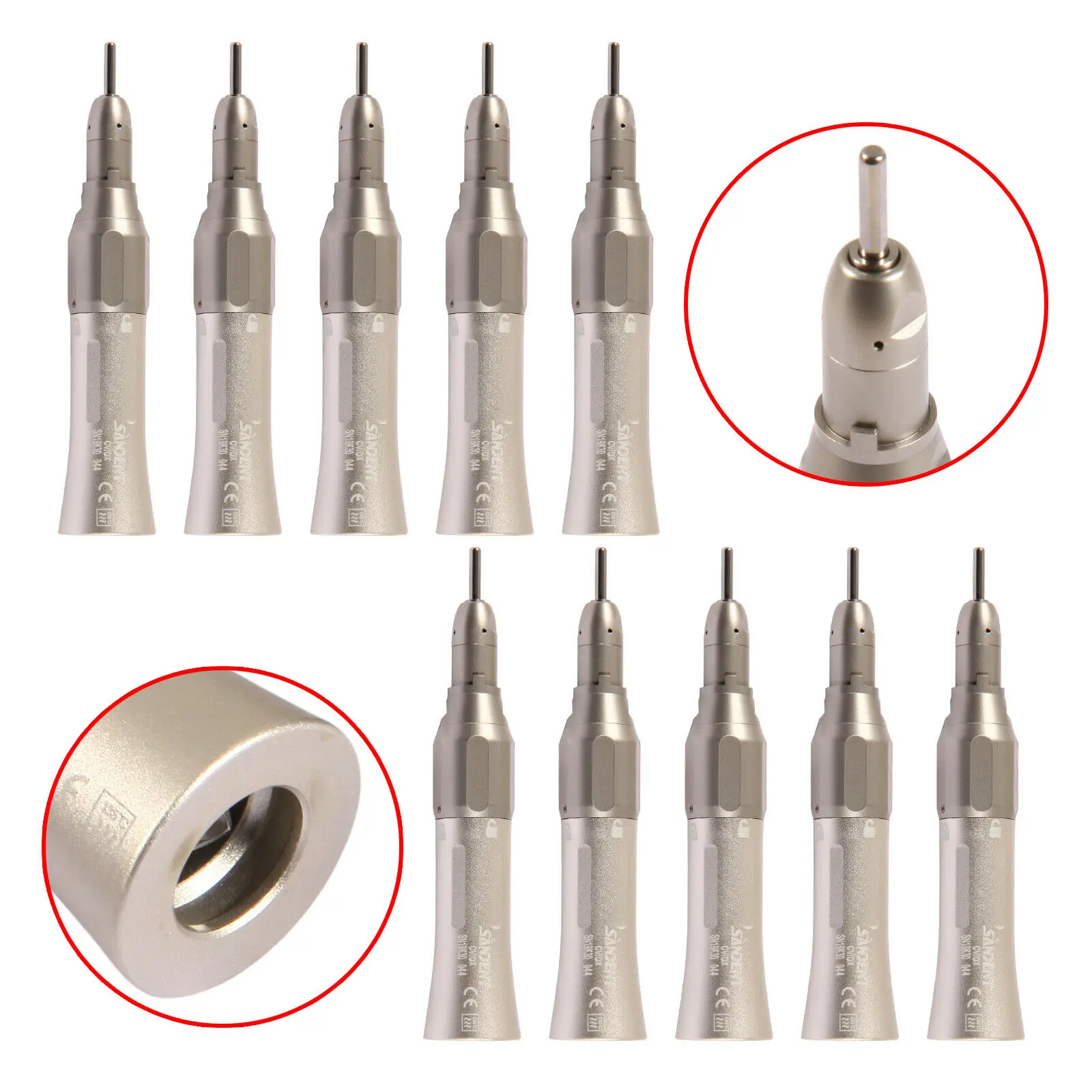 

1/5/10PCS Dental NSK Style External Water Spray Straight Handpiece Nosecone Low Slow Speed E-type Handpiece 1:1 Direct Drive