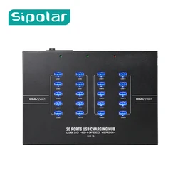 Sipolar a223 20 Ports 5GB Speed Box Shape USB 3.0 data and Charger hub for tablets phone ipad Support BC1.2 Charging protocol