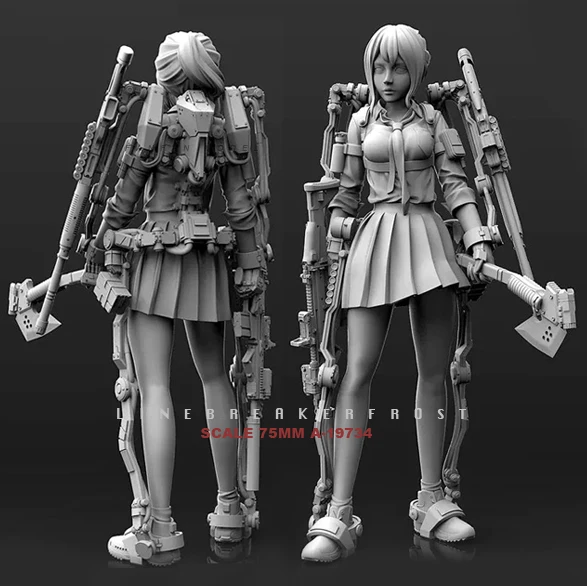 

1/24 Resin Kits Mech derailed beauty shooterNewOne self-assembled (75mm) A-19734