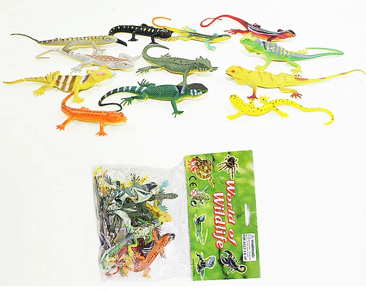 15cm 12pcs/Set solid Simulation Tropical Lizard figure animal model Lizard model cognitive ornaments