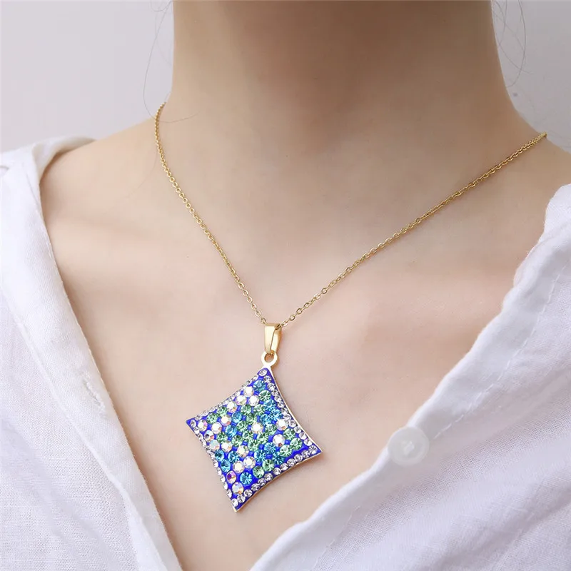 OUFEI Charm Geometric Necklace And Earring Set Stainless Steel Jewelry Sets Summer Accessories Jewellery Mass Effect image 3