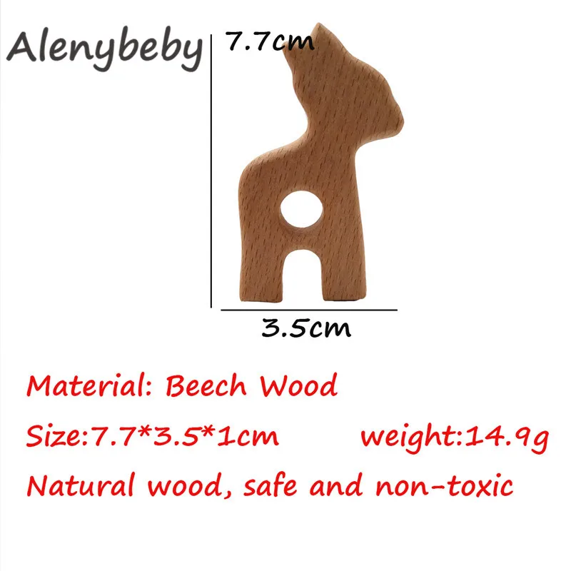 Wooden Teether Wood Pendant For Pacifier Chain Baby Products Animal Wooden Blank Rodent Baby Teethers Birth Nurse Gifts Toys