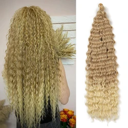 Deep Wave Twist Crochet Hair Synthetic Soft Afro Curs 28Inch Ombre Crochet Braids Hair Extensions 60Stands  African braided hair