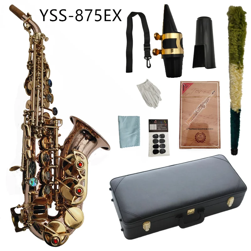 

High Quality Curved Soprano Saxophone YSS-875EX B Flat Phosphor Bronze Material Professional Musical Instrument With Accessories