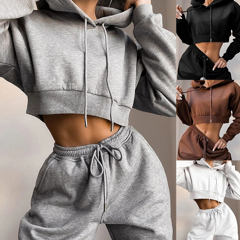 2025 New Autumn Sports Suit Women's Casual Loose Large Size Hooded Many Colors Long-Sleeve Tracksuit Hoodie Sweatshirt Sets