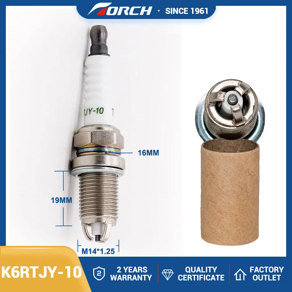 TORCH K6RTJY-10 Engine Spark Plug High Power for BKUR6ET-10 Beru 14FGH-7DTURX Champion OE032/R04 Denso K20PBR-S10 Original