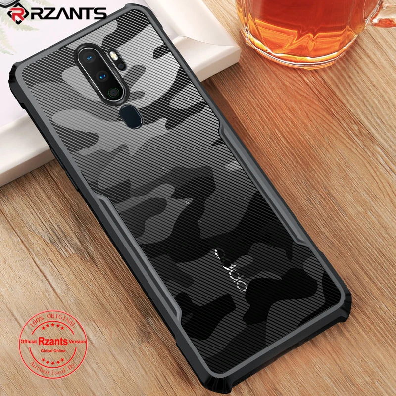 Rzants For OPPO A9 2020 A5 2020 Case Hard [Camouflage Beetle] Shockproof Slim Crystal Clear Cover funda Casing