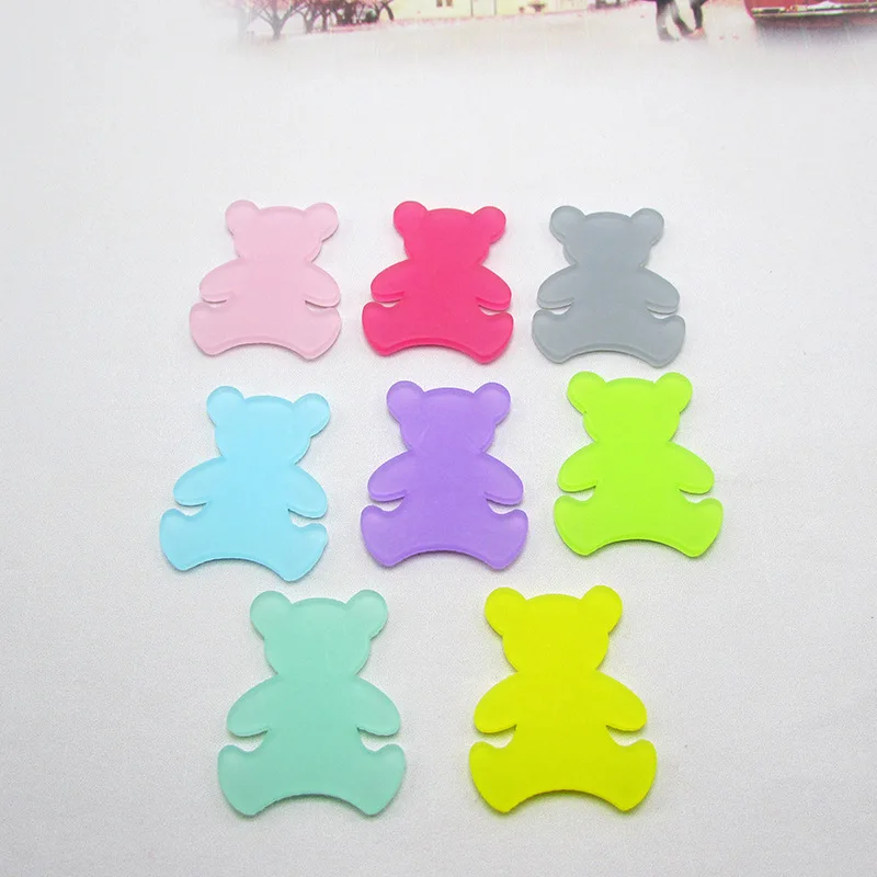 100pcs/lot candy color acrylic cartoon bear applique for headwear hairbands DIY accessories