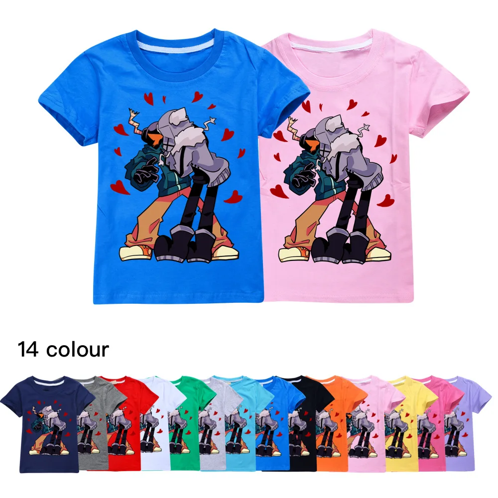 New Summer Kids Friday Night Funkin Game T-shirt Boys Cotton Short Sleeve Tees Children Clothes Cartoon Girls Tshirt O-neck Tops