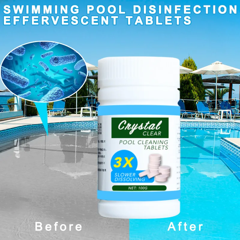 100 Pieces Of Swimming Pool Instant Disinfection Tablets Chlorine Dioxide Effervescent Tablets Chlorine Ingots Disinfectant