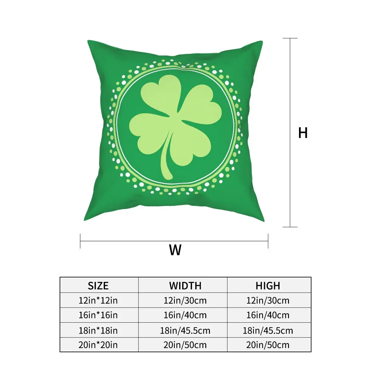 Four Leaf Clover St Patrick's Day Pillow Case Cushions for Sofa Irish Saint Paddys Shamrock Leprechaun Funny Cushion Covers