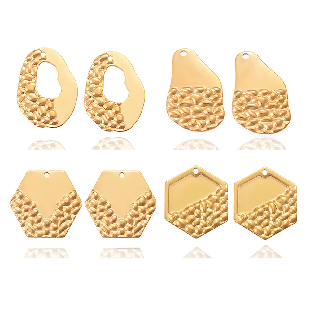 

10pcsWholesale High Quality Stainless Steel Gold Earrings Charms DIY Necklace Jewelry Making Bracelet Components Findings