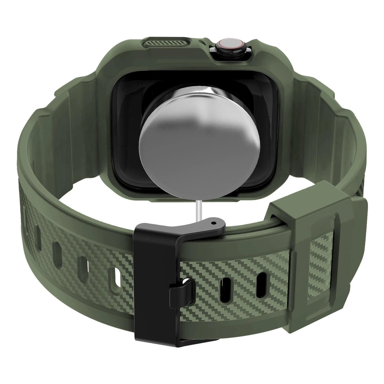 Army Green Strap For Apple Watch Band 44mm 42mm with Bumper Case VIOTOO Rugged Full Protection 38mm 40mm Band Strap for iWatch