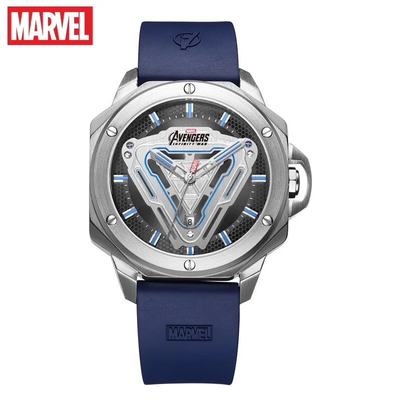 

Disney Official Marvel Iron Men Stainless Steel Quartz Casual Wristwatches Energy Reactor Coated Glass 50M Waterproof New Clcok