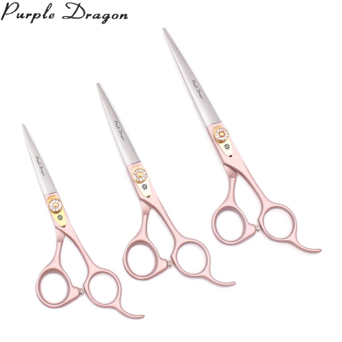 

Barber Professional Scissors Purple Dragon 5.5" 6" 7" Japan Steel Cutting Scissors Hairdressing Thinning Shears Rose Gold 9105#