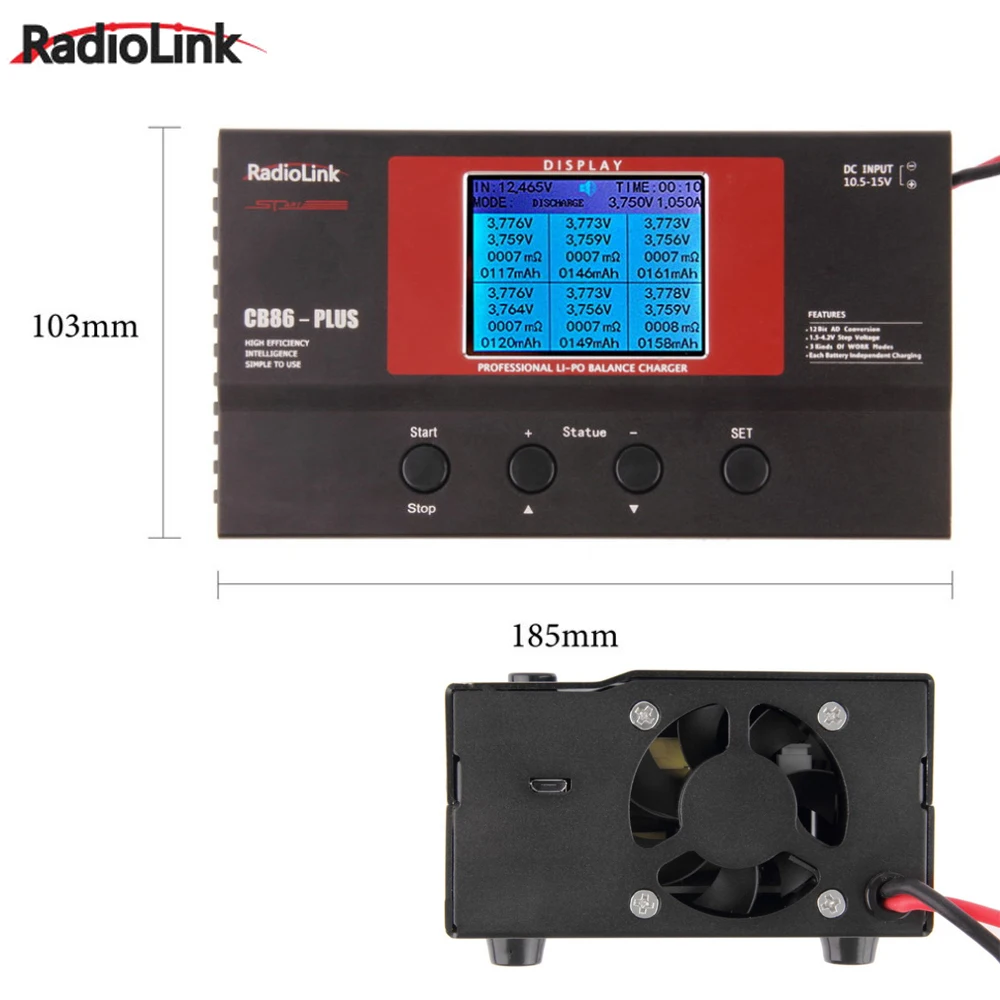 Radiolink CB86 Plus Balance Charger per RC 8 pcs 2-6S Lipo Battery At One Time caricabatterie professionale per RC Car Truck Helicopter