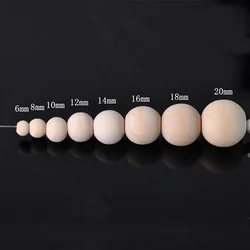 Round Natural Wood Loose Beads 4mm 6mm 8mm 10mm 12mm 14mm 16mm 18mm 20mm 25mm for DIY Crafts Jewelry Bracelet Making