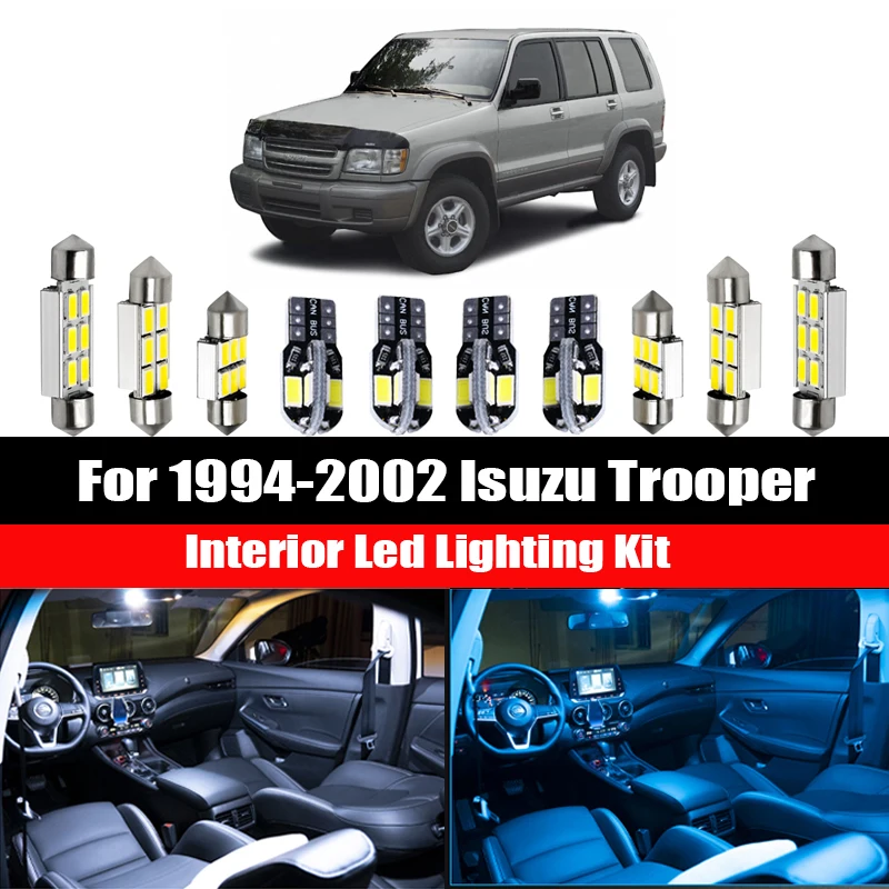 14 Lampen Voor Isuzu Trooper 1994-2002 Wit Canbus Auto Accessoires Led Interieur Kaart Dome Leeslamp Kit Licentie plaat Lamp