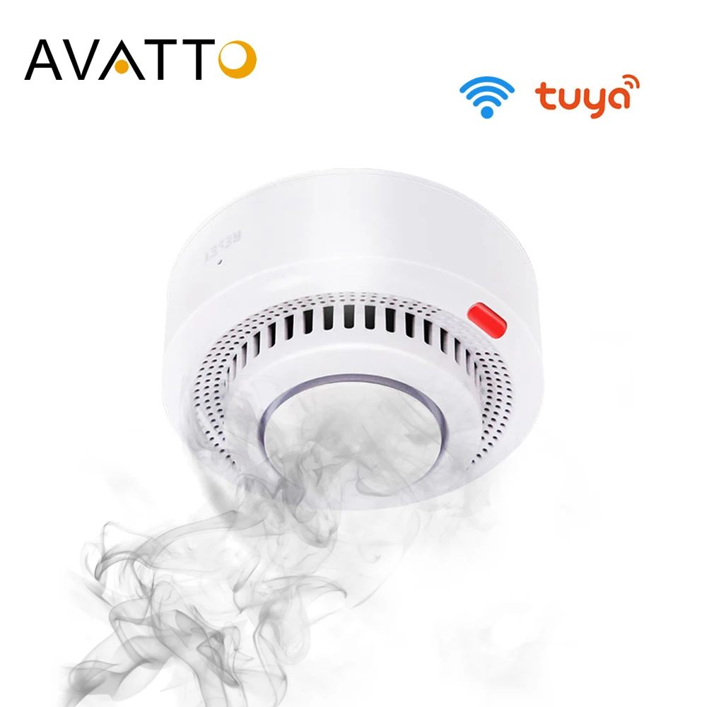 AVATTO Tuya WiFi Smart Smoke Detector, Smart Life APP Fire Alarm Sensor Home Security System Firefighters Smart Home Automation