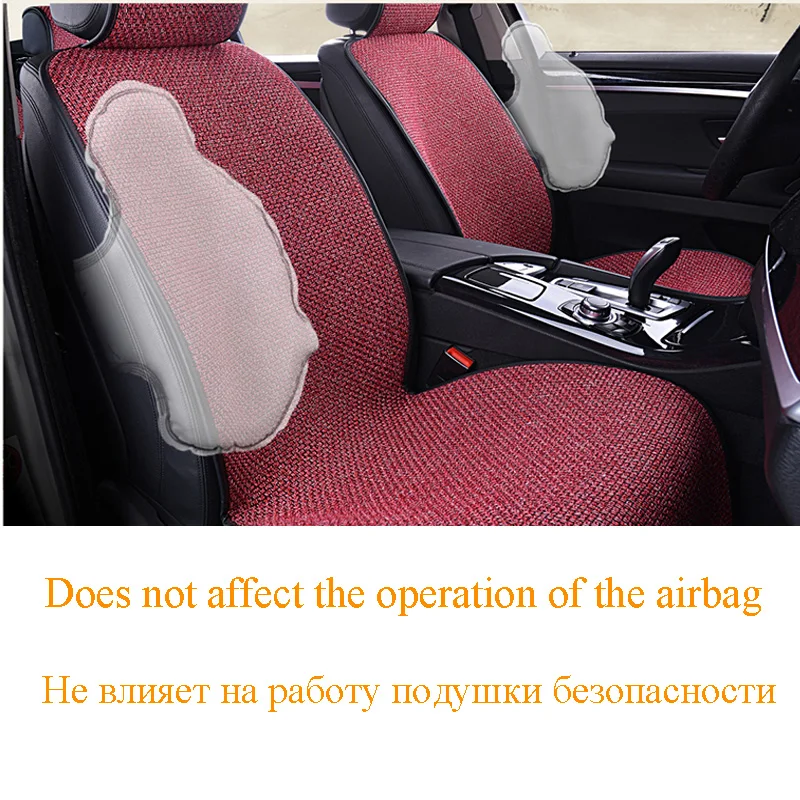 Summer Linen Car Seat Cover Protector Flax Front Rear Seat Back Cushion Pad Mat Backrest for Auto Interior Truck Suv Van