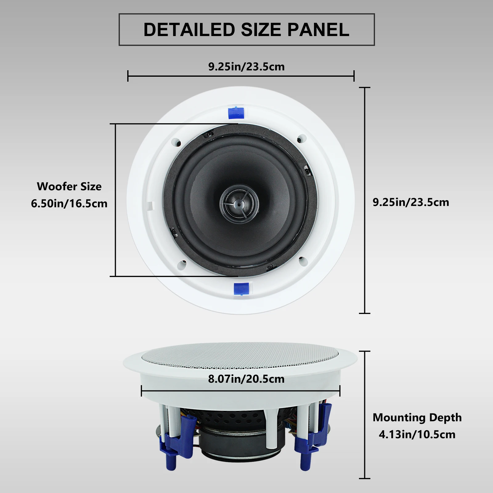 Home 4pcs Wall In Ceiling Speakers Full-Range 640W 6.5