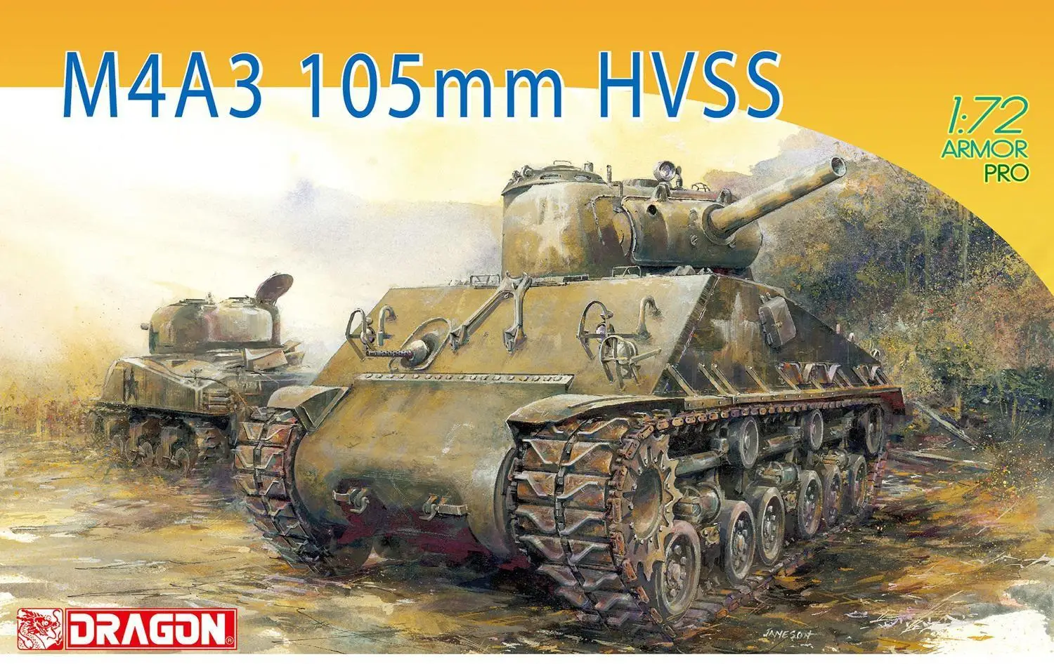 DRAGON 7313 1:72 SCALE  M4A3  105mm HVSS Plastic model kit