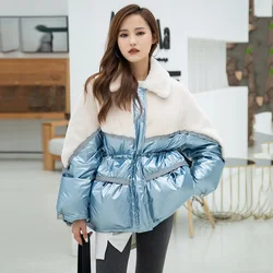 2024 New Female Winter Clothing Outwear 100% Real Sheep Lamb Wool Fur Jacket Winter Women Warm Duck Down Fur Coats