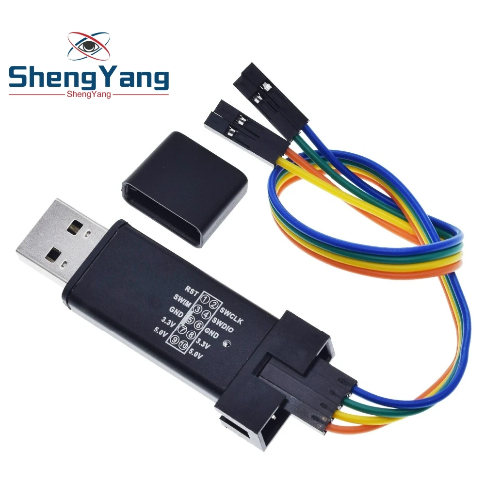 TZT 1Set ST LINK Stlink ST-Link V2 Mini STM8 STM32 Simulator Download Programmer Programming With Cover DuPont Cable ST Link V2