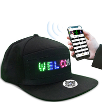 Unisex Bluetooth LED Message Display Phone APP Controlled Baseball Hat Scroll  Board Hip Hop Street Snapback Cap