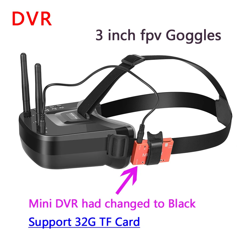 

5.8G 40CH 3 inch FPV Goggles 480*320 Display Auto-Search Build-in 3.7V 1200mAh Battery with Mini FPV DVR Module For FPV Drone