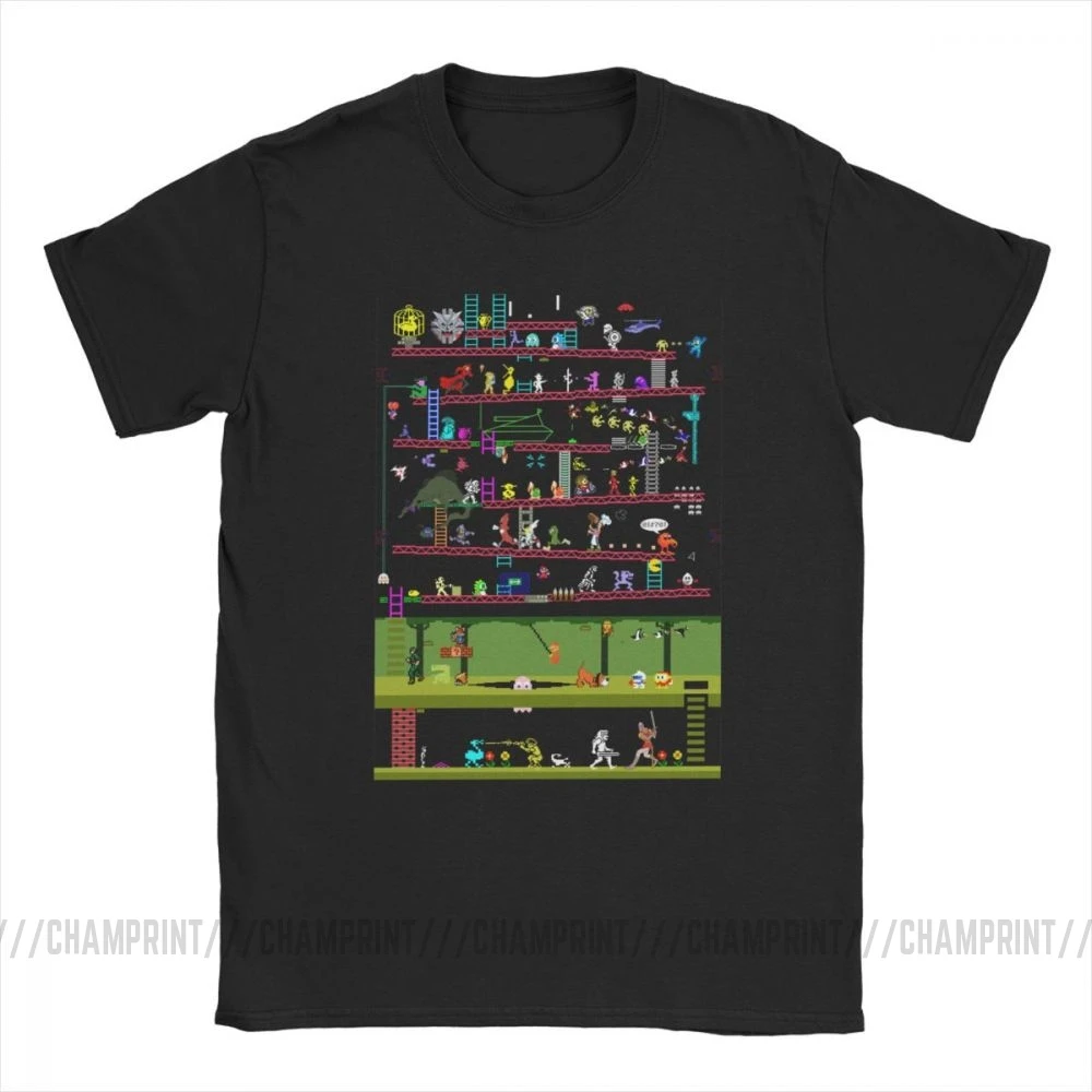 50 Video Game Classics Men T Shirt Arcade Game Collage Awesome Tee Shirt Short Sleeve FC Console T-Shirt Birthday Gift Tops