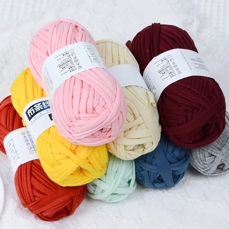 

High Quality Thick Yarn Soft Colored Cloth Yarn for Hand Knitting Woven Bag Accessories Carpet DIY Handmade Material 100g/Lot