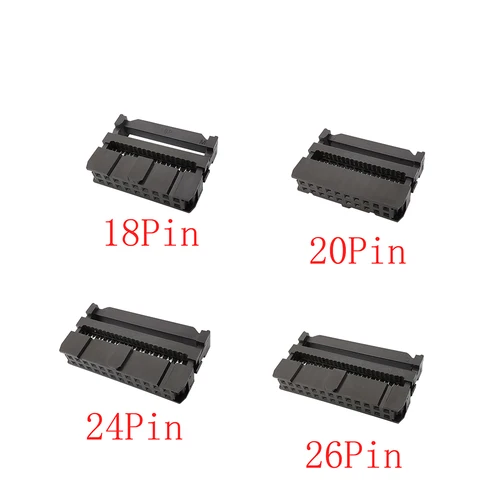 Imagen 2 del producto 100 Uds FC 6/8/10/12/14/16/18/20/30/40/50 pines conector hembra de paso de 2,54mm conector de enchufe IDC para Cables de cinta de 1,27 MM