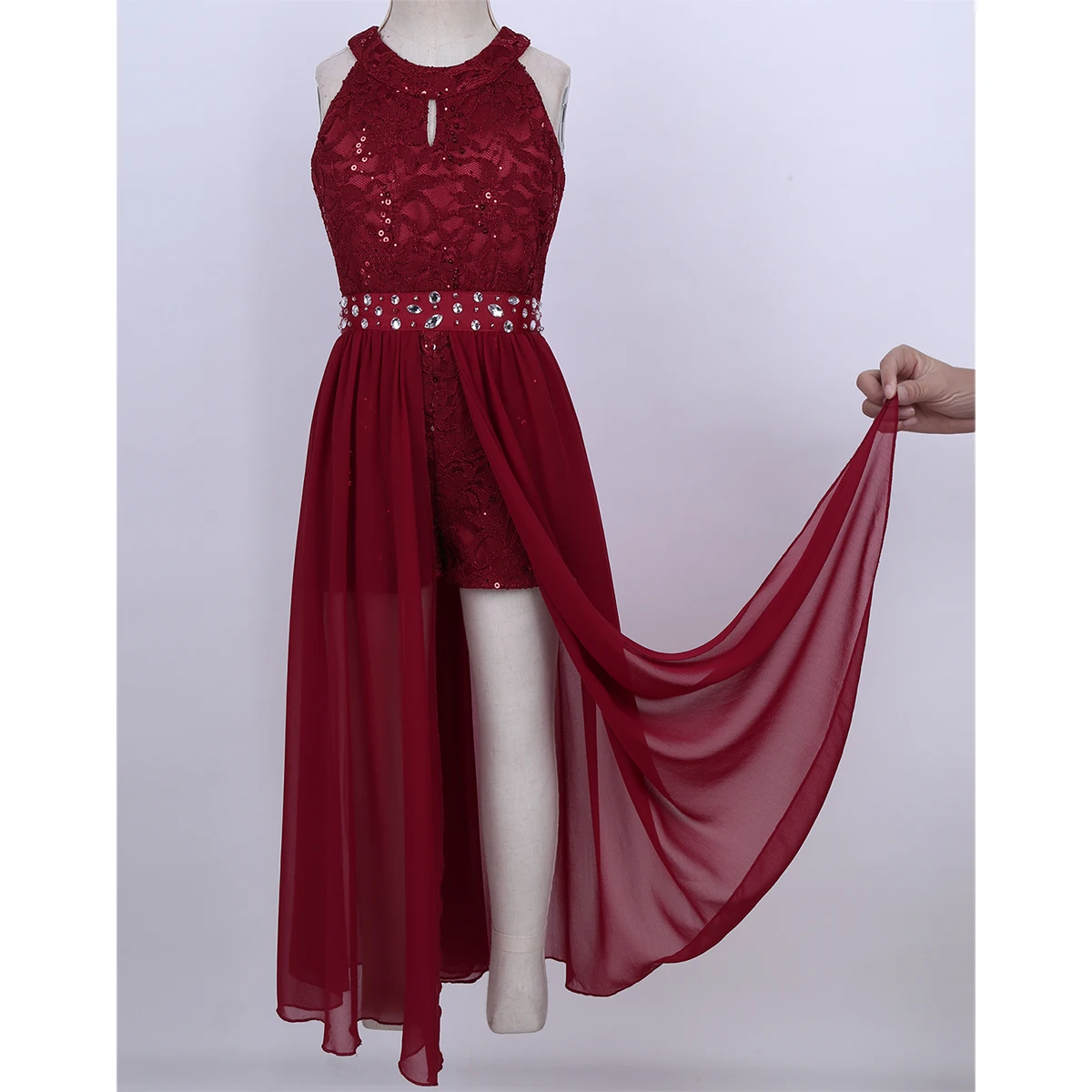 الفتيات الأزهار الدانتيل حجر الراين ماكسي رومبير فستان Dancewear أنيقة أزياء للبنات حفل زفاف أول بالتواصل زهرة فتاة فساتين