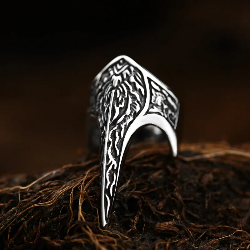 BEIER Stainless steel Thor Hammer Viking Amulet Viking Raven Ring Scandinavian Jewelry man Ring BR8-296