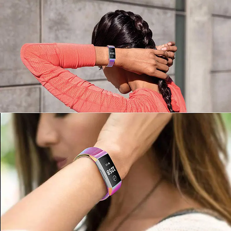 Band Voor Fitbit Lading 4/3 Horloge Band Smart Armband Rvs Riem Charge4 Wrist Band