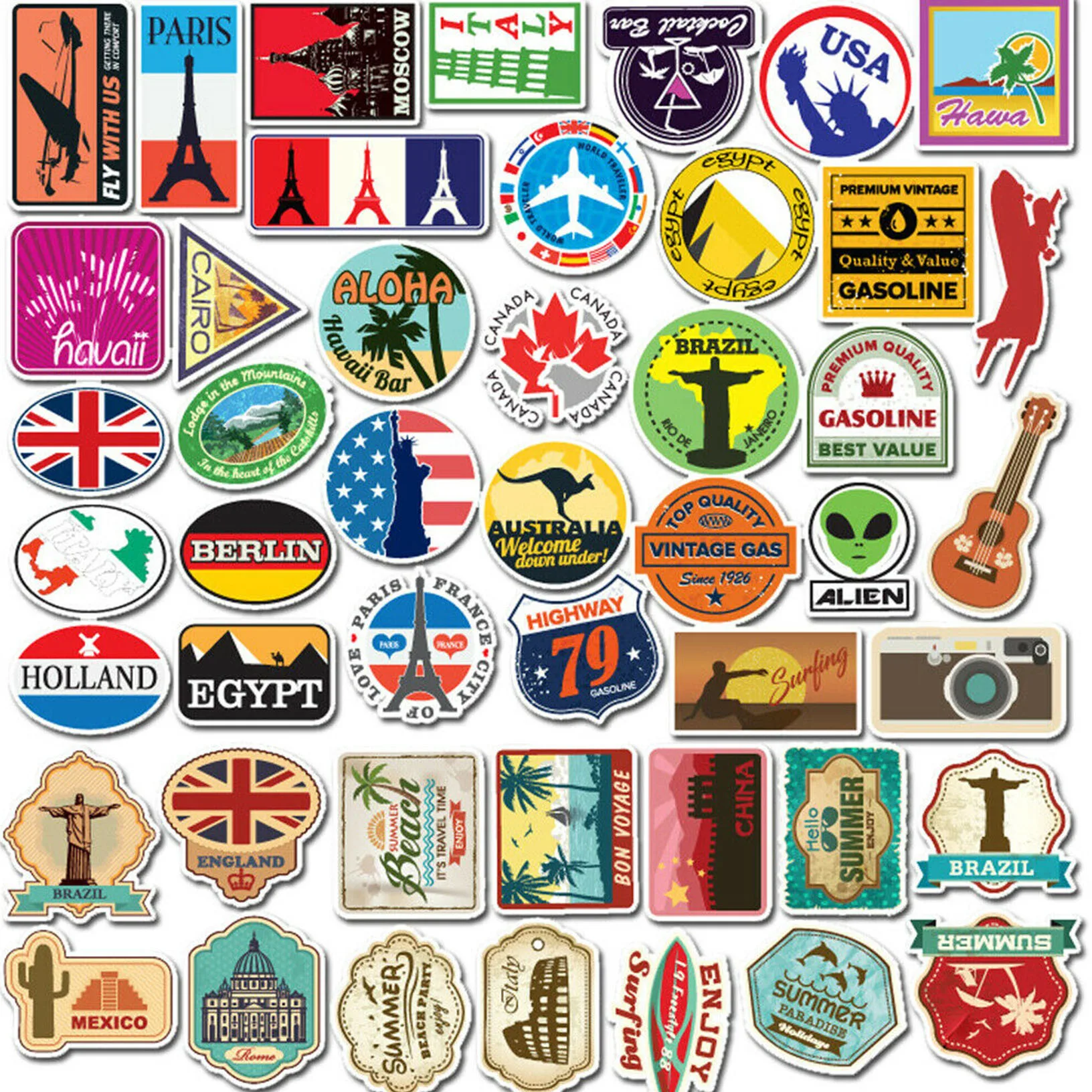 ロット100ランダムビニールラップステッカー爆弾荷物デカールdopeステッカー