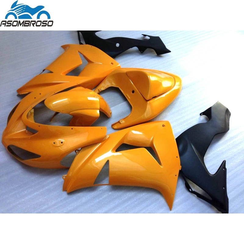 

Hot Sale Motorcycle Bodyworks for Kawasaki Ninja ZX10R fairing kit 2006-2007 yellow black racing fairing set zx10r 06 07 GH47