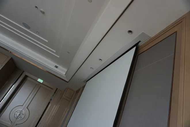 THMFGH 80-150 "In-Decke Montiert Elektrische/Motorisierte Projektion/Projektor Bildschirm mit Fiberglas matte weiß für Heimkino – Detail 6