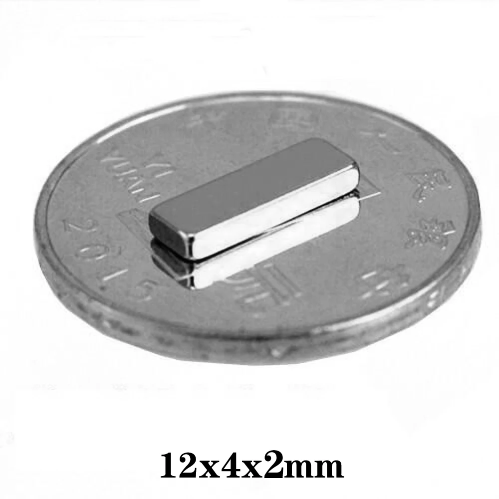 20~500PCS 12x4x2 mm Powerful Magnets sheet 12mmX4mm Block Permanent Magnet 12x4x2mm Thin Neodymium Magnet Strong 12*4*2 mm