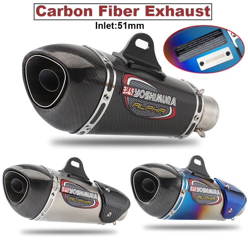 Free Ship 51mm Motorcycle Yoshimura Exhaust Muffler Motocross Escape Moto DB Killer for FZ1N R6 R15 R3 ZX6R Z900 CBR1000 GSXR750