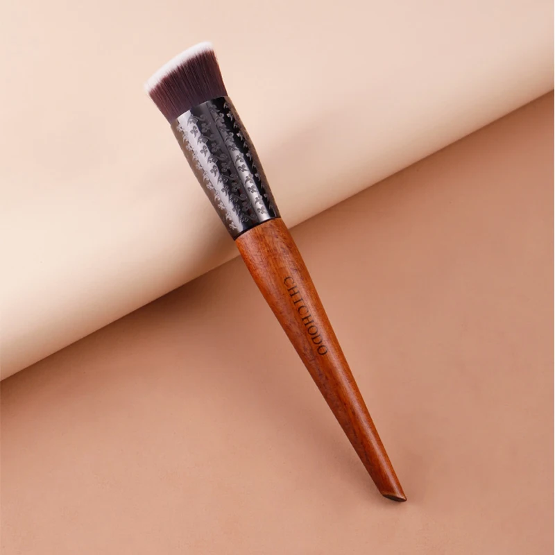 CHICHODO Cọ Trang Điểm-2021 Mới Hổ Phách Series Khắc Ống Tóc Tổng Hợp Chất Lỏng Cọ Kem Nền-Kem BB Đựng Mỹ Phẩm Pen-beauty-F224
