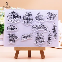 Alinacutle CLEAR STAMPS Happy Birthday Sentiments Scrapbooking Card Album Paper Craft Rubber Transparent Silicon Clear Stamp