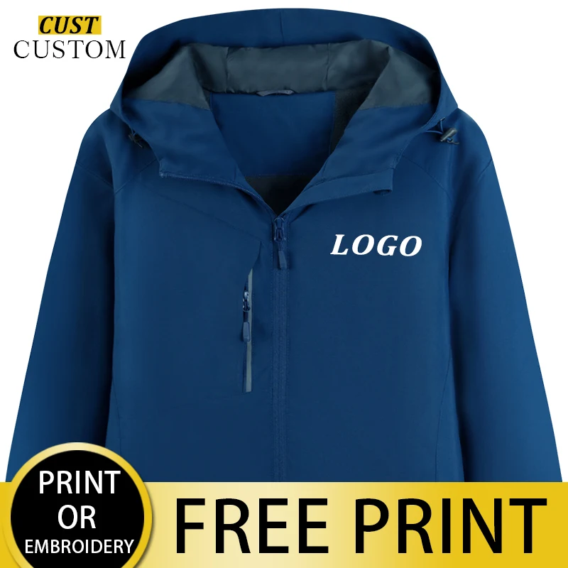 Jaket Jaket Pria Musim Dingin Luar Ruangan Hangat Ritsleting Hoodie Fashion Kustomisasi Kepribadian