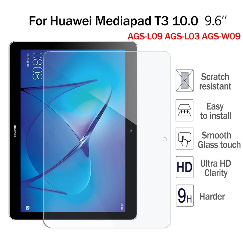 

Закаленное стекло для планшета Huawei MediaPad T3 10, 9,6 дюйма, Взрывозащищенная закаленная пленка