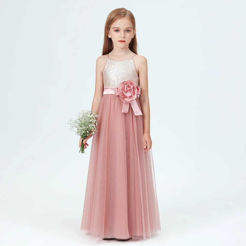 Tulle Flower Girl Dress For Kids Festivity Celebration Wedding Pageant Event Ceremony Birthday Evening Party Ball Banquet Prom