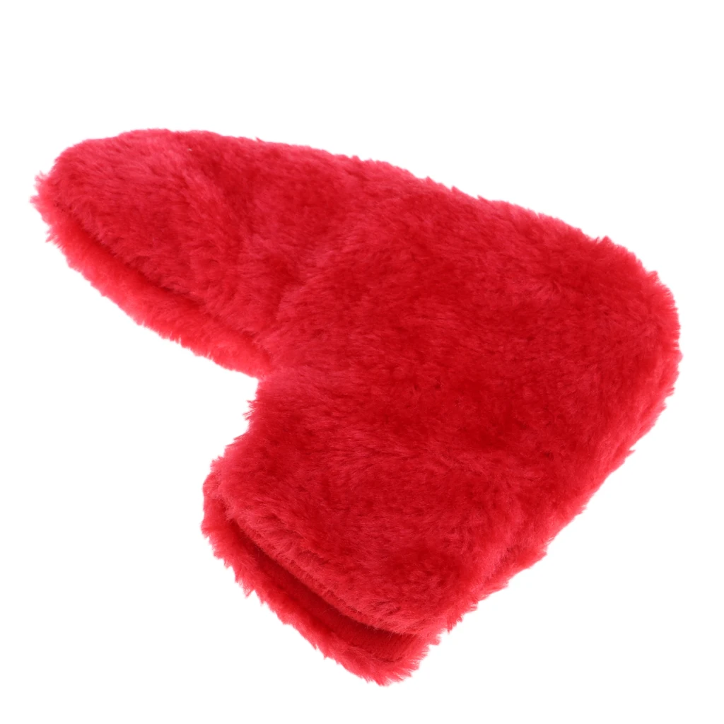 Solid Red Golf Club Putter Headcover Straight Bar Protective Head Cover - Universal Fit